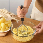 Potato Mash Vegetable Masher Kitchen Gadget Hand Tool 10" Stainless Steel Metal